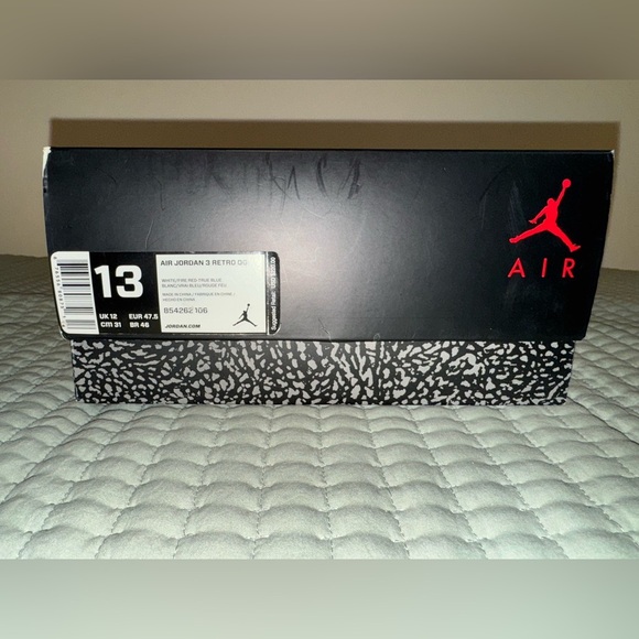 Air Jordan 3 Retro True Blue Red white OG sneakers. Men’s size 13.  GUC - Picture 7 of 15